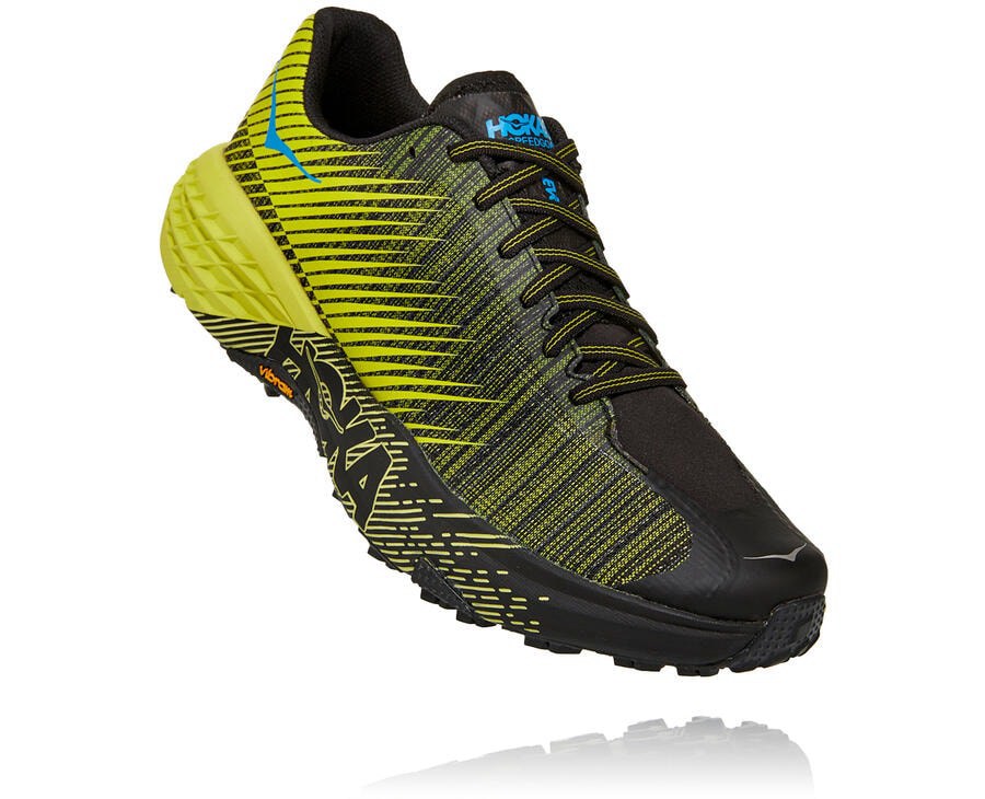 Hoka One One Evo Speedgoat Trailskor Dam - Svarta/Gröna - AZBDQ-2506